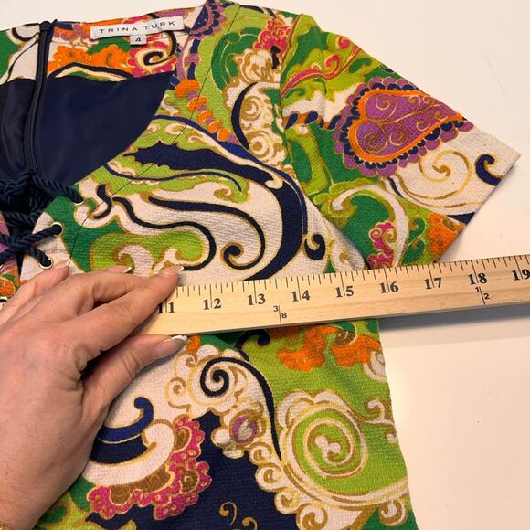 Trina Turk Mod Print Short Sleeve Dress Size 4 - Picture 8 of 9